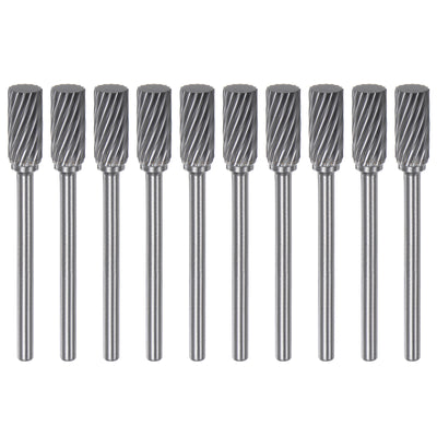 Harfington 10pcs 1/4" (6mm) Head 1/8" (3mm) Shank A-Shape Single Cut Carbide Rotary Burrs