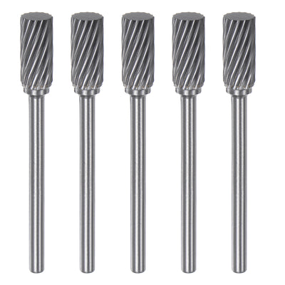 Harfington 5pcs 1/4" (6mm) Head 1/8" (3mm) Shank A-Shape Single Cut Carbide Rotary Burrs