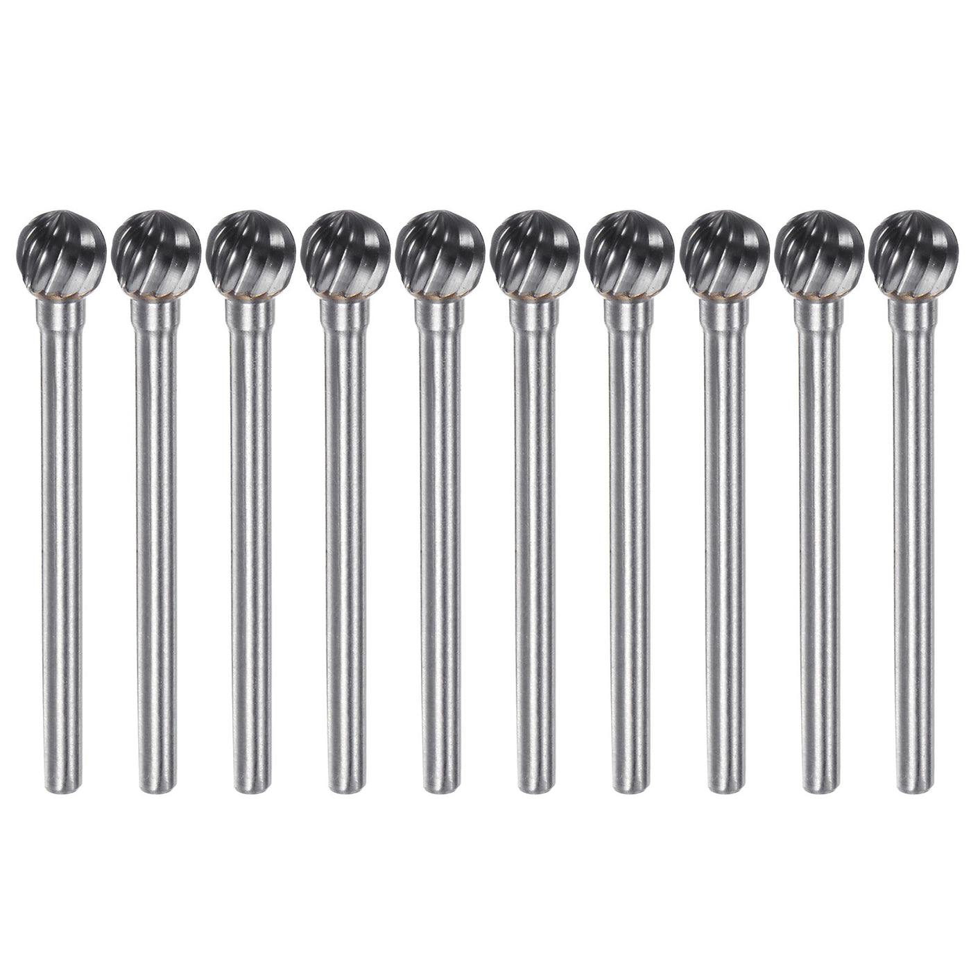 Harfington 10pcs 1/4" (6mm) Head 1/8" (3mm) Shank D-Shape Single Cut Carbide Rotary Burrs