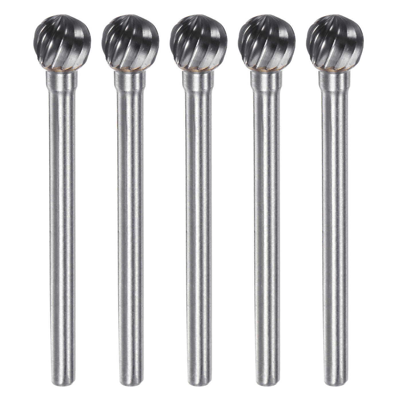 Harfington 5pcs 1/4" (6mm) Head 1/8" (3mm) Shank D-Shape Single Cut Carbide Rotary Burrs