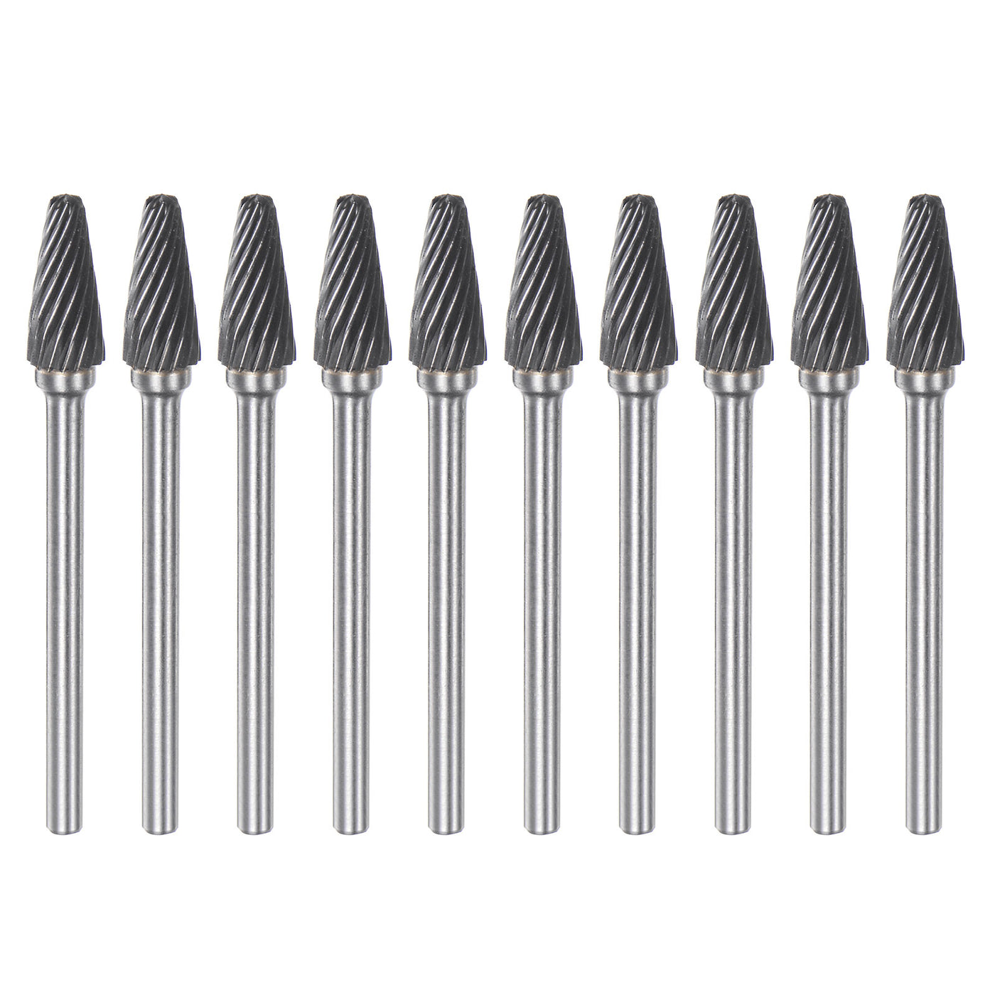 Harfington 10pcs 1/4" (6mm) Head 1/8" (3mm) Shank L-Shape Single Cut Carbide Rotary Burrs