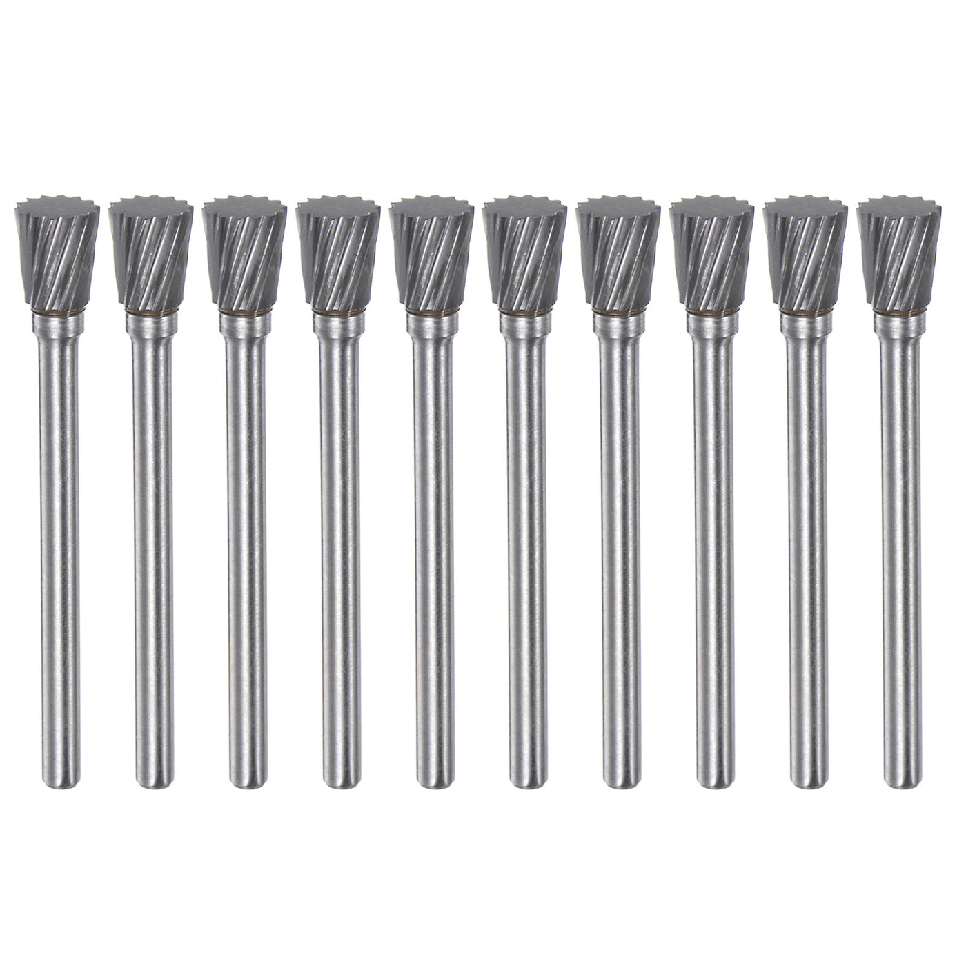 Harfington 10pcs 1/4" (6mm) Head 1/8" (3mm) Shank N-Shape Single Cut Carbide Rotary Burrs