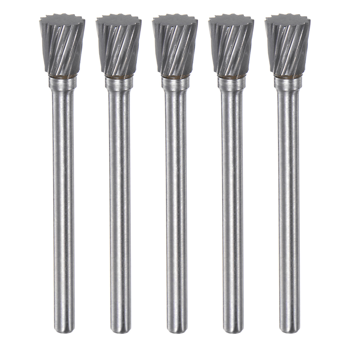 Harfington 5pcs 1/4" (6mm) Head 1/8" (3mm) Shank N-Shape Single Cut Carbide Rotary Burrs