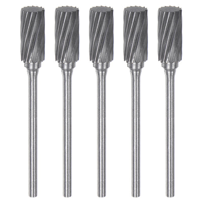 Harfington 5pcs 1/4" (6mm) Head 3/32" (2.35mm) Shank A-Shape Single Cut Carbide Rotary Burr