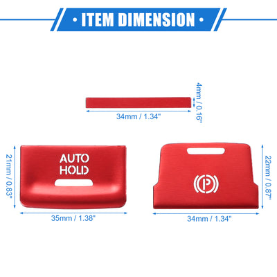 Harfington 3 Stück Mittlere Handbremsknopf Abdeckung Kompatibel für VW Rot