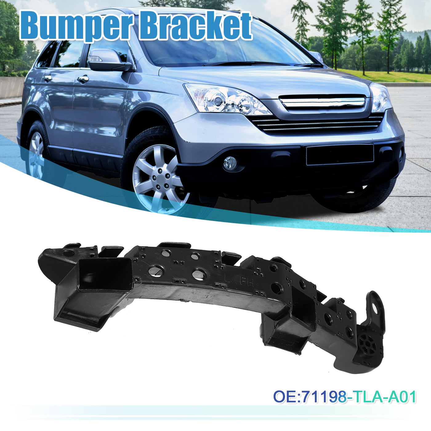 X AUTOHAUX Left Side Car Front Bumper Mounting Support Bracket NO.71198-TLA-A01 for Honda CR-V 2017-2019