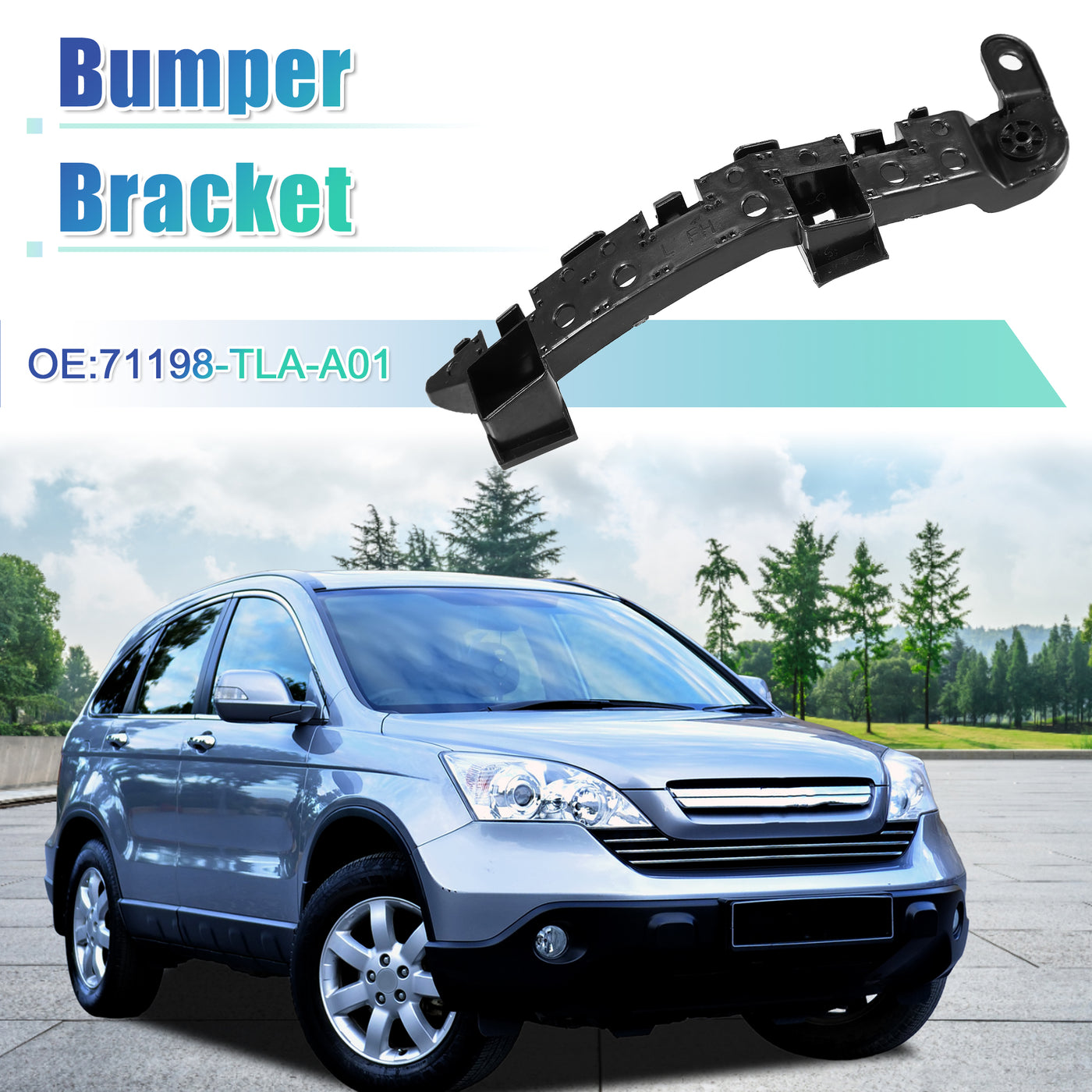 X AUTOHAUX Left Side Car Front Bumper Mounting Support Bracket NO.71198-TLA-A01 for Honda CR-V 2017-2019