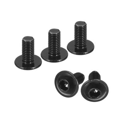 uxcell Uxcell Flanged Button Head Socket Cap Screws, 304 Stainless Steel Black Oxide Socket Drive Fasteners Bolts