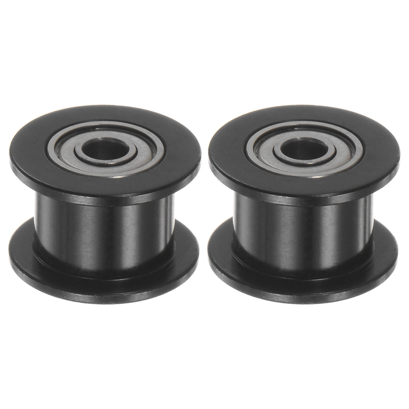 Harfington 2pcs 2GT Idler Pulley 3mm Bore 13mm Dia. 6mm Width Belt Toothless, Black