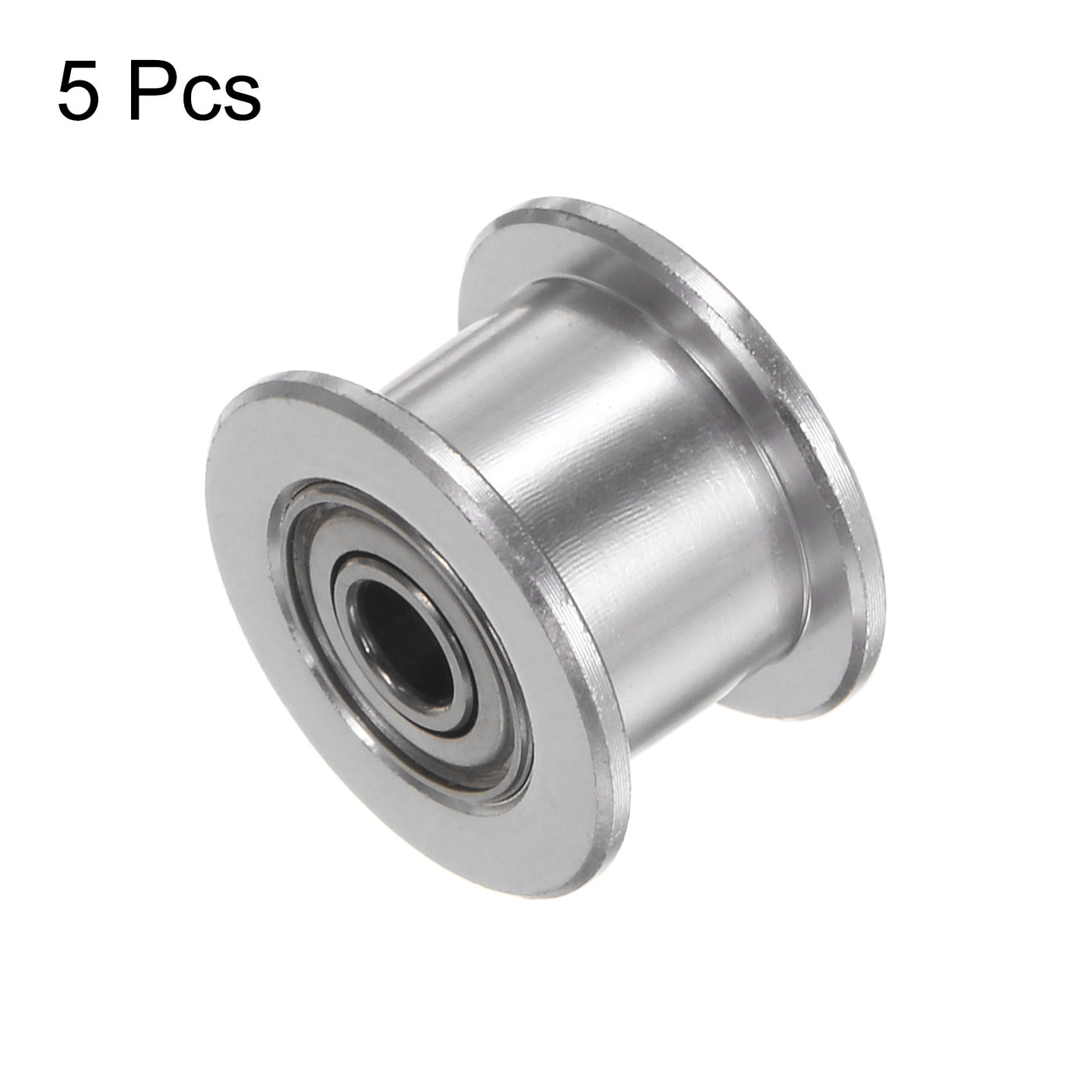 Harfington 5pcs 2GT Idler Pulley 3mm Bore 13mm Dia. 6mm Width Belt Toothless, Silver Tone