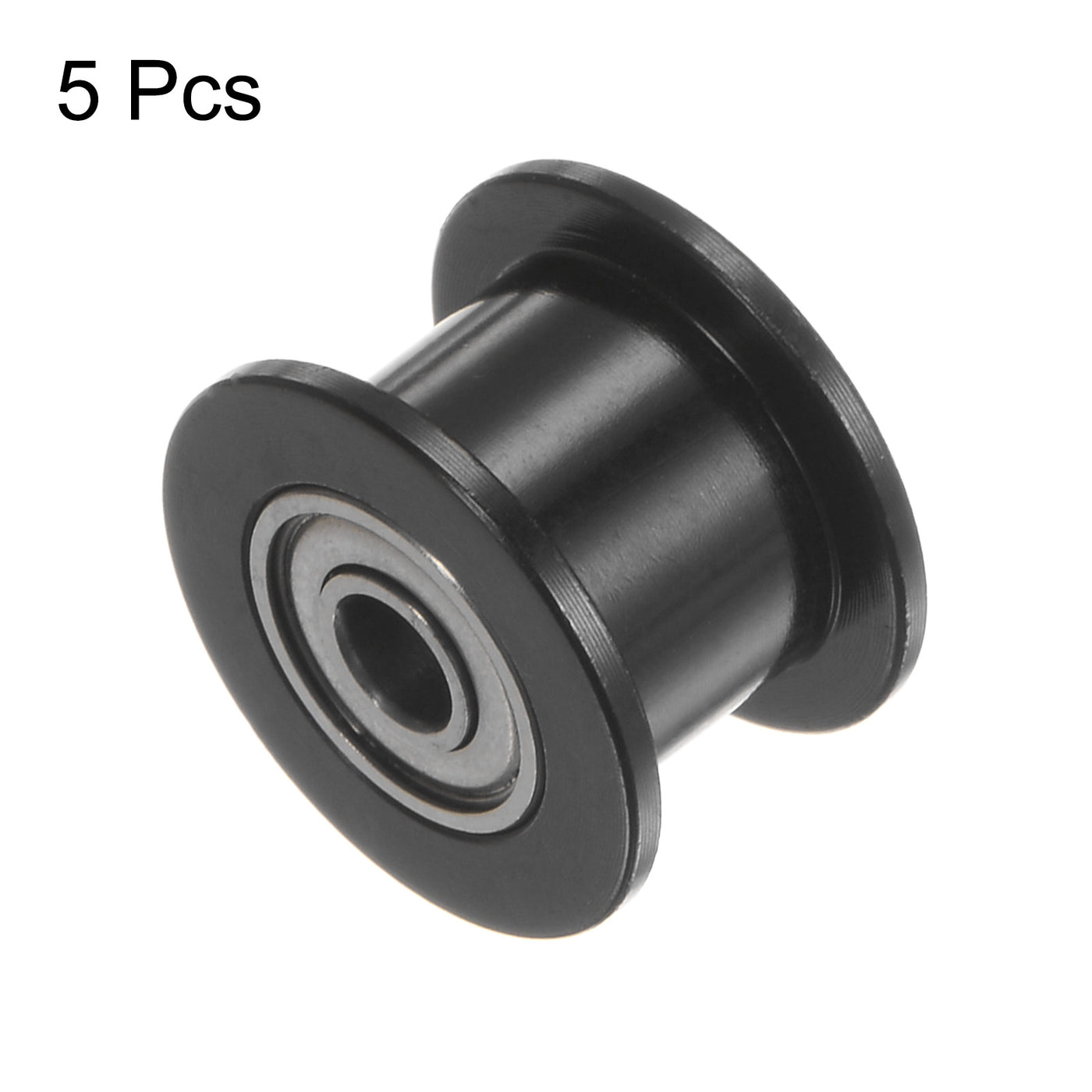 Harfington 5pcs 2GT Idler Pulley 3mm Bore 13mm Dia. 6mm Width Belt Toothless, Black