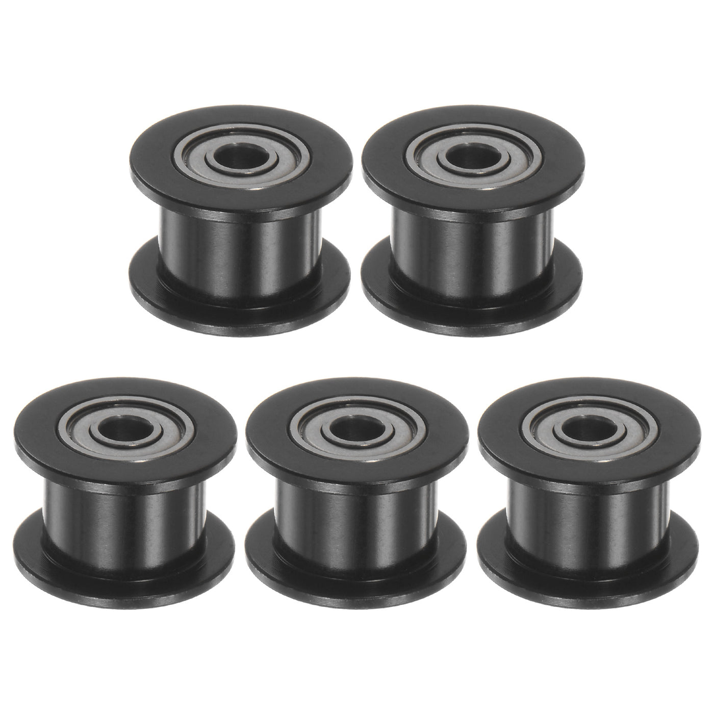 Harfington 5pcs 2GT Idler Pulley 3mm Bore 13mm Dia. 6mm Width Belt Toothless, Black