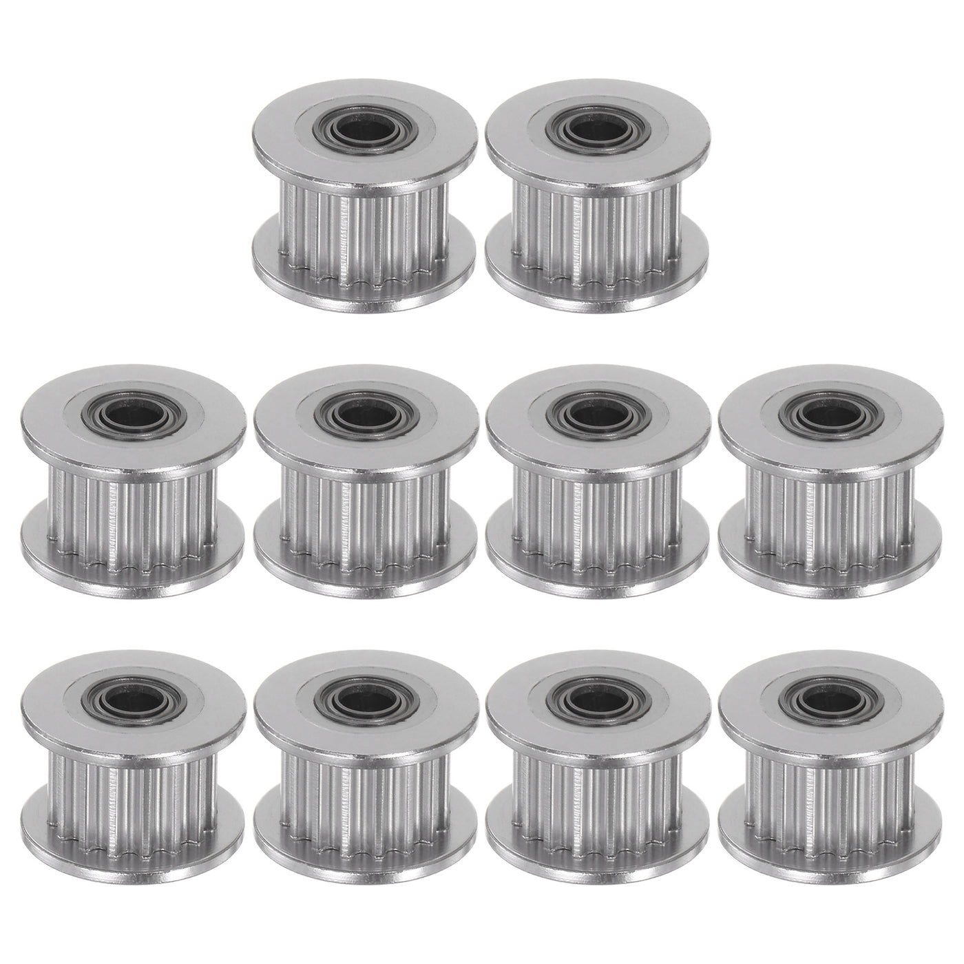 Harfington 10pcs 2GT Idler Pulley 16 Teeth 3mm Bore 13mm Dia. 6mm Width Belt, Silver Tone