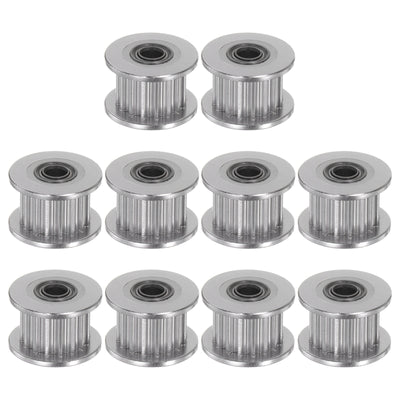 Harfington 10pcs 2GT Idler Pulley 16 Teeth 3mm Bore 13mm Dia. 6mm Width Belt, Silver Tone