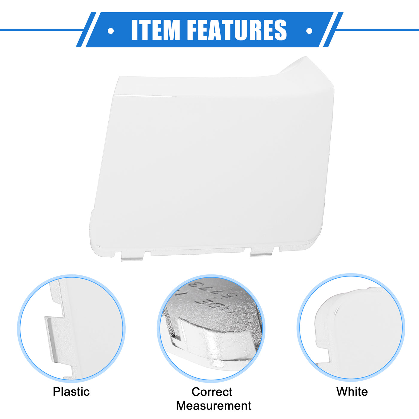 VekAuto Car Towing Tow Eye Hook Cover Cap Compatible for Subaru Impreza 2010-2014, Durable Plastic White Front Bumper