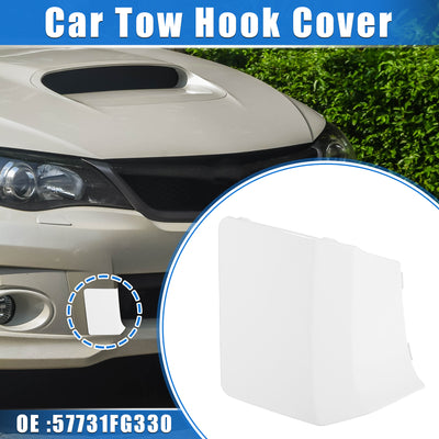 Harfington Car Towing Tow Eye Hook Cover Cap Compatible for Subaru Impreza 2010-2014, Durable Plastic White Front Bumper