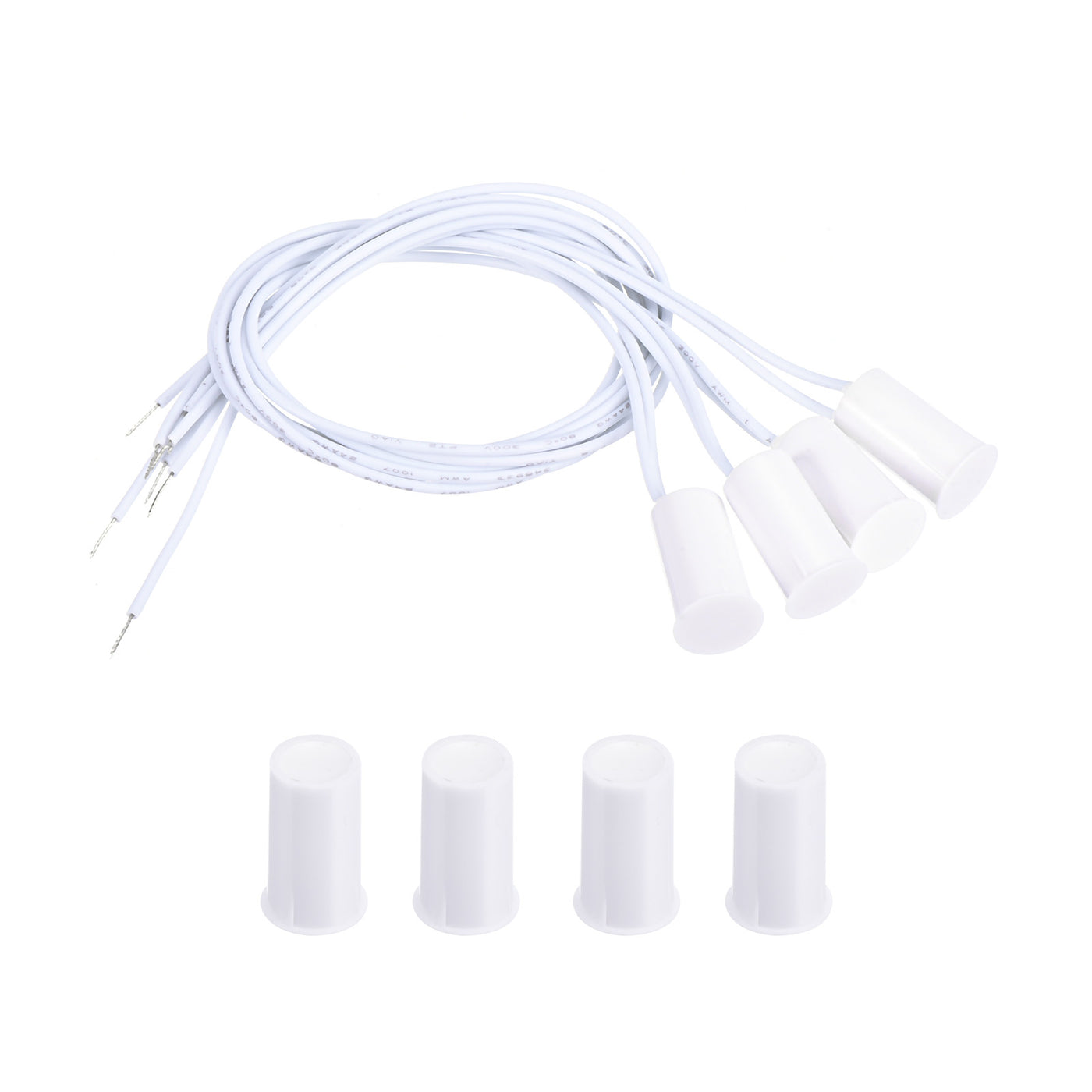 Harfington Magnetic Reed Switch, 4 Pack NC Ring Alarm Contact Sensor Switch, White