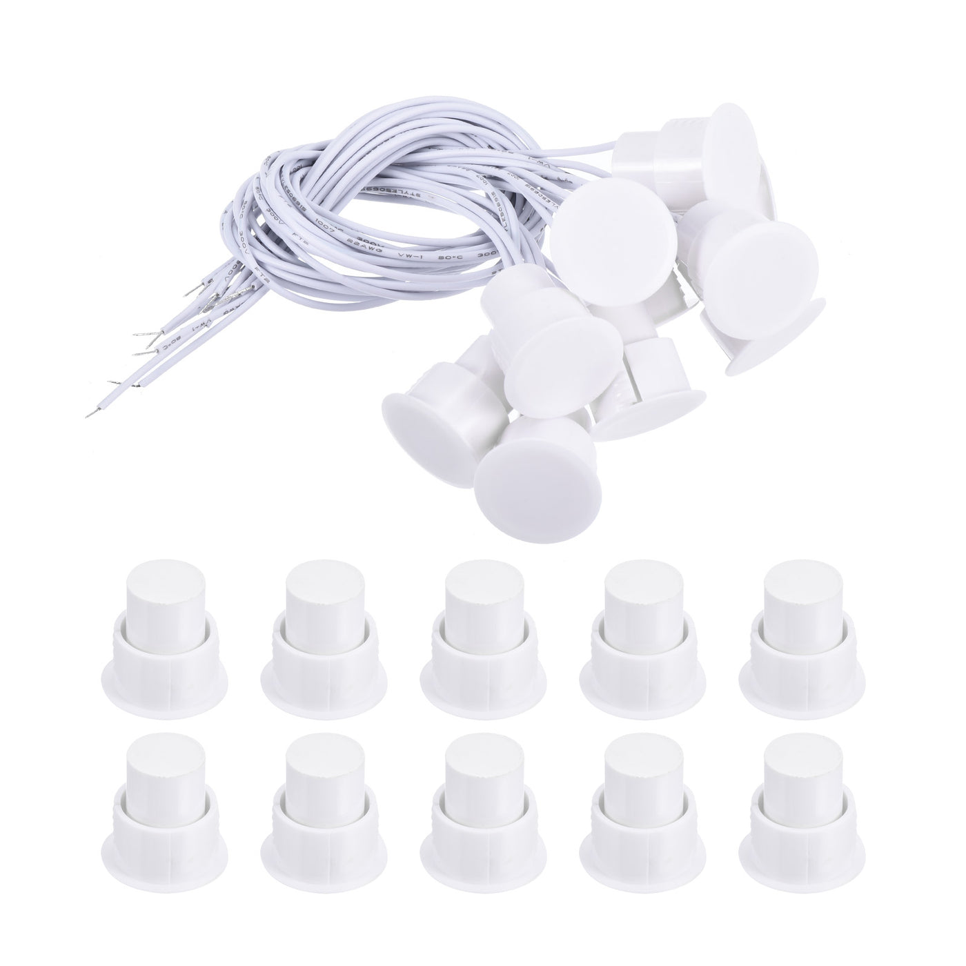 Harfington Magnetic Reed Switch, 10 Pack NC Door Sensor Window Contact Switch, White