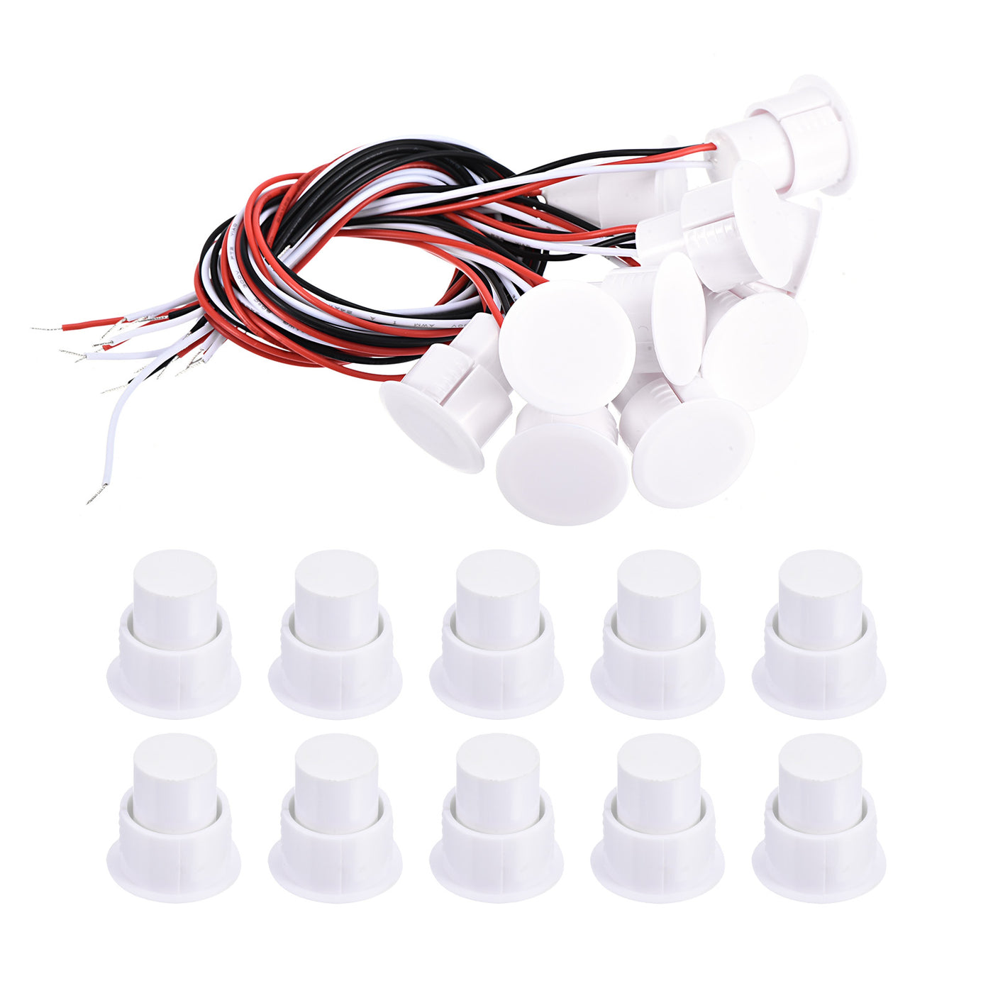 Harfington Magnetic Reed Switch, 10 Pack NO NC Door Sensor Window Contact Switch, White