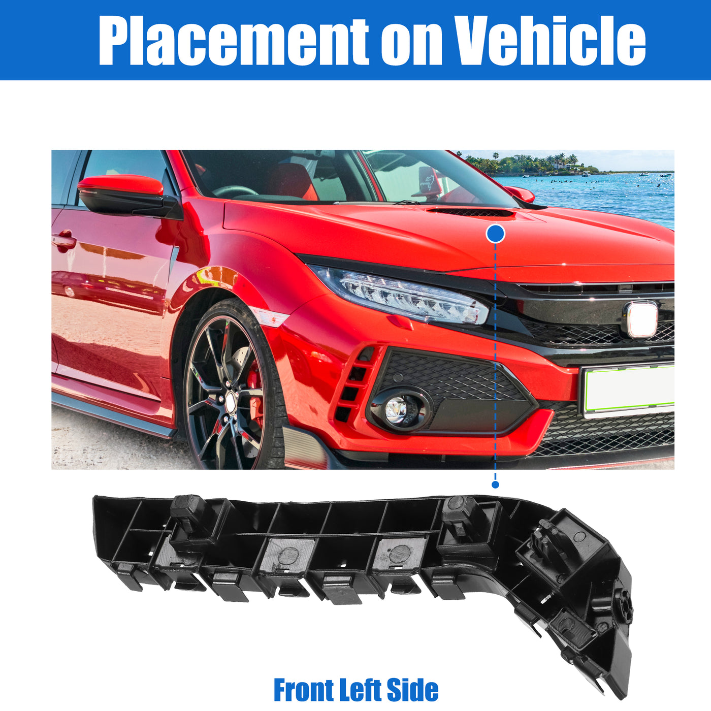 X AUTOHAUX Left Side Front Bumper Mounting Support Bracket Replace 71198-TBA-A00 for Honda Civic 2016-2020