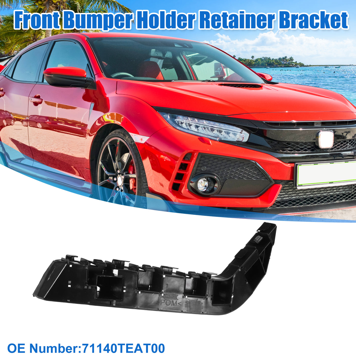 X AUTOHAUX Left Side Front Bumper Mounting Support Bracket Replace 71198-TBA-A00 for Honda Civic 2016-2020