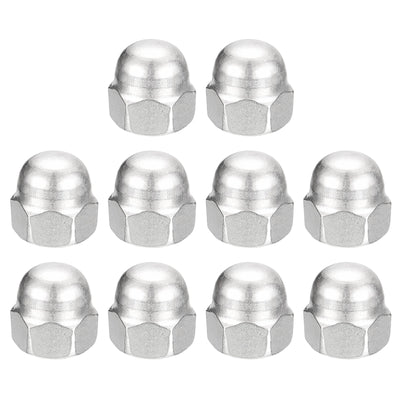 Harfington Uxcell 1/2-13 Acorn Cap Nuts,10pcs - 304 Stainless Steel Hardware Nuts, Acorn Hex Cap Dome Head Nuts for Fasteners (Silver)