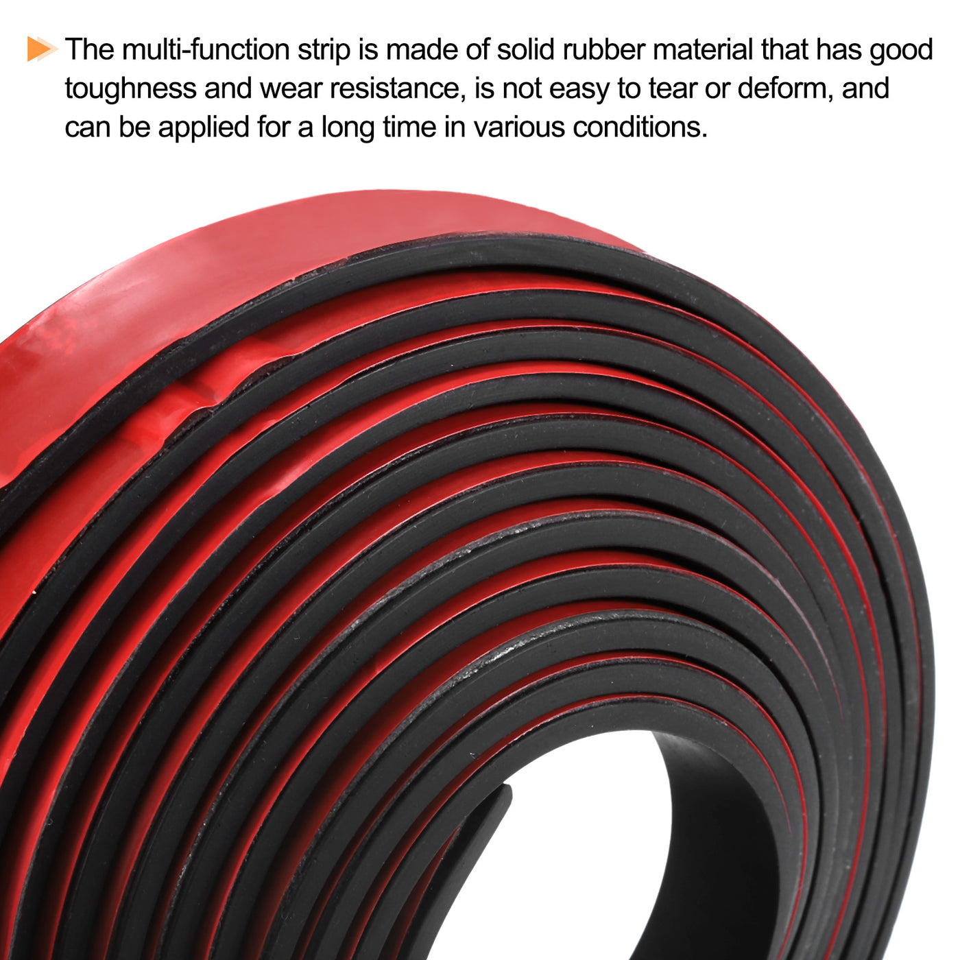 uxcell Uxcell 0.6"W x 1/8"T x 10'L Adhesive Rubber Strips Solid Neoprene Rubber Strips Sheet