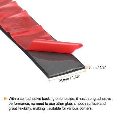 Harfington Uxcell 1.4"W x 1/8"T x 3'L Adhesive Rubber Strips Solid Neoprene Rubber Strips Sheet