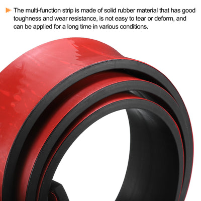 Harfington Uxcell 1.4"W x 3/16"T x 3'L Adhesive Rubber Strips Solid Neoprene Rubber Strips Sheet