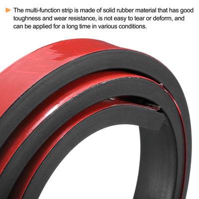 Harfington Uxcell 1"W x 3/8"T x 3'L Adhesive Rubber Strips Solid Neoprene Rubber Strips Sheet