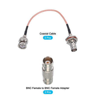 Harfington RG316 Coaxial Cables BNC Male to BNC Female Bulkhead with Adapter Low Loss RF Coaxial Cable