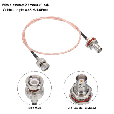 Harfington RG316 Coaxial Cables BNC Male to BNC Female Bulkhead with Adapter Low Loss RF Coaxial Cable