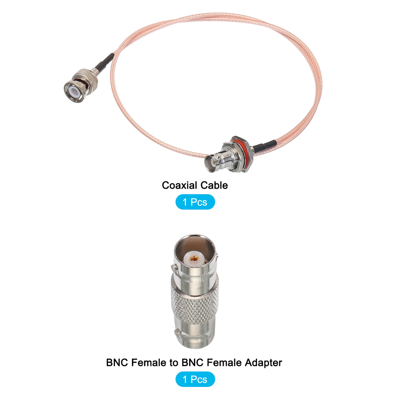 Harfington RG316 Coaxial Cables BNC Male to BNC Female Bulkhead with Adapter Low Loss RF Coaxial Cable