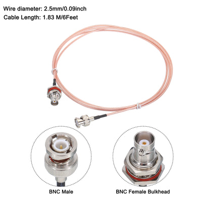 Harfington RG316 Coaxial Cables BNC Male to BNC Female Bulkhead with Adapter Low Loss RF Coaxial Cable