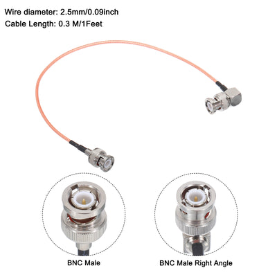 Harfington RG316 Coaxial Cables BNC Male to BNC Male Right Angle with Adapter Low Loss RF Coaxial Cable