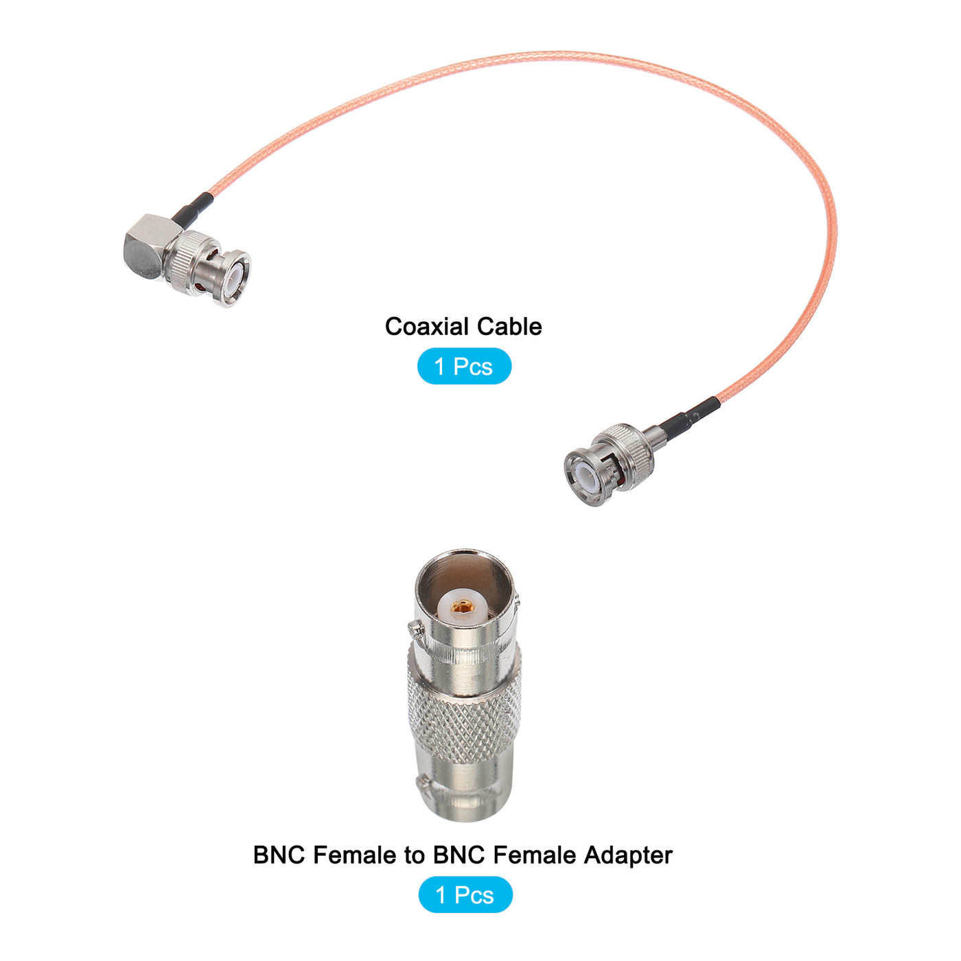 Harfington RG316 Coaxial Cables BNC Male to BNC Male Right Angle with Adapter Low Loss RF Coaxial Cable