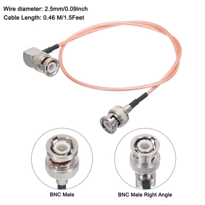 Harfington RG316 Coaxial Cables BNC Male to BNC Male Right Angle with Adapter Low Loss RF Coaxial Cable