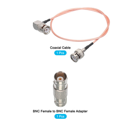 Harfington RG316 Coaxial Cables BNC Male to BNC Male Right Angle with Adapter Low Loss RF Coaxial Cable