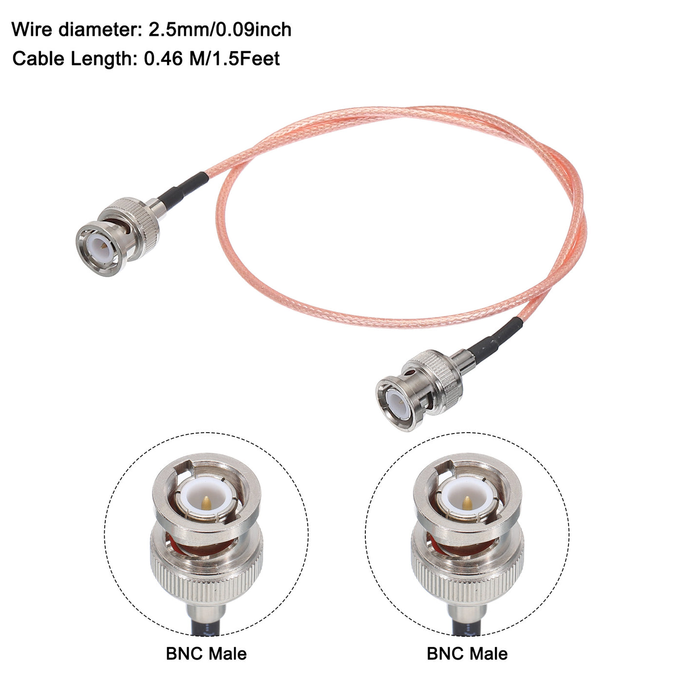 Harfington RG316 Coaxial Cables BNC Male to BNC Male with Adapter Low Loss RF Coaxial Cable