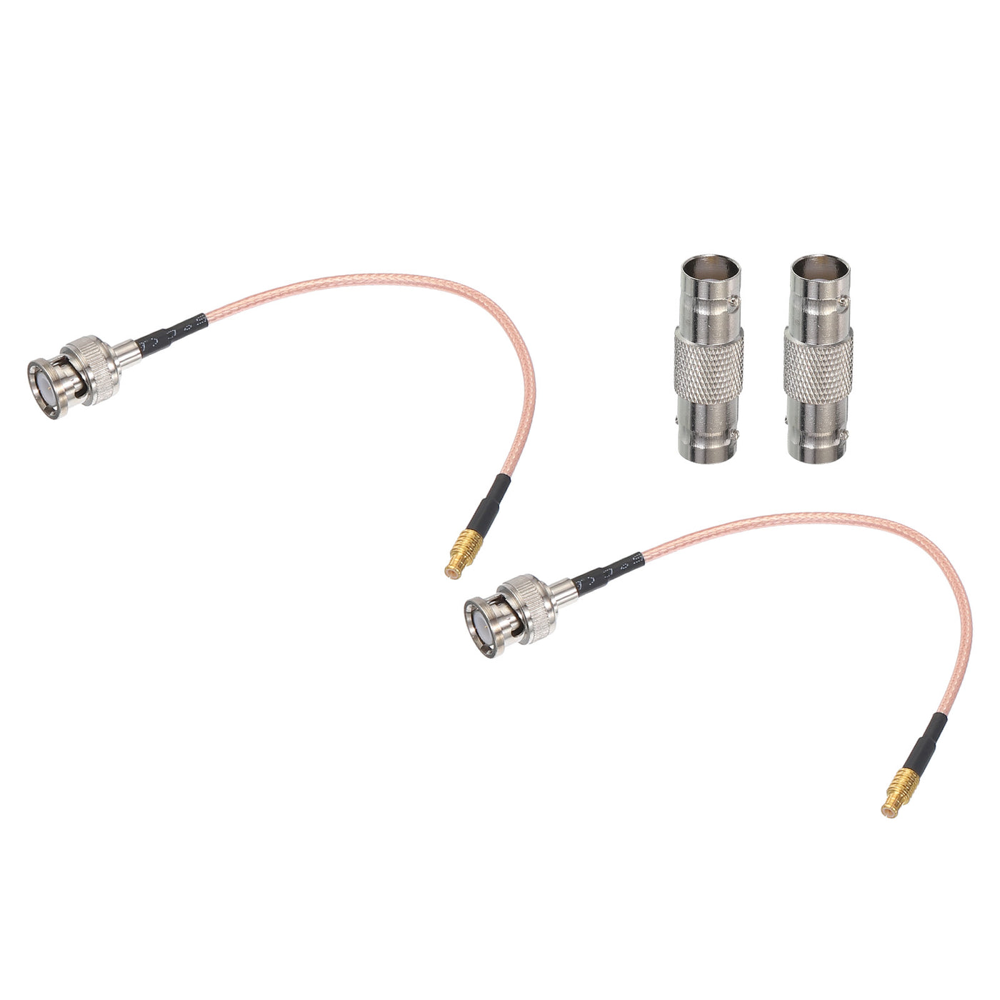 uxcell Uxcell RG316 Coaxial Cables BNC Male to MCX Male with Adapter Low Loss RF Coaxial Cable 0.5FT Orange 2Pcs