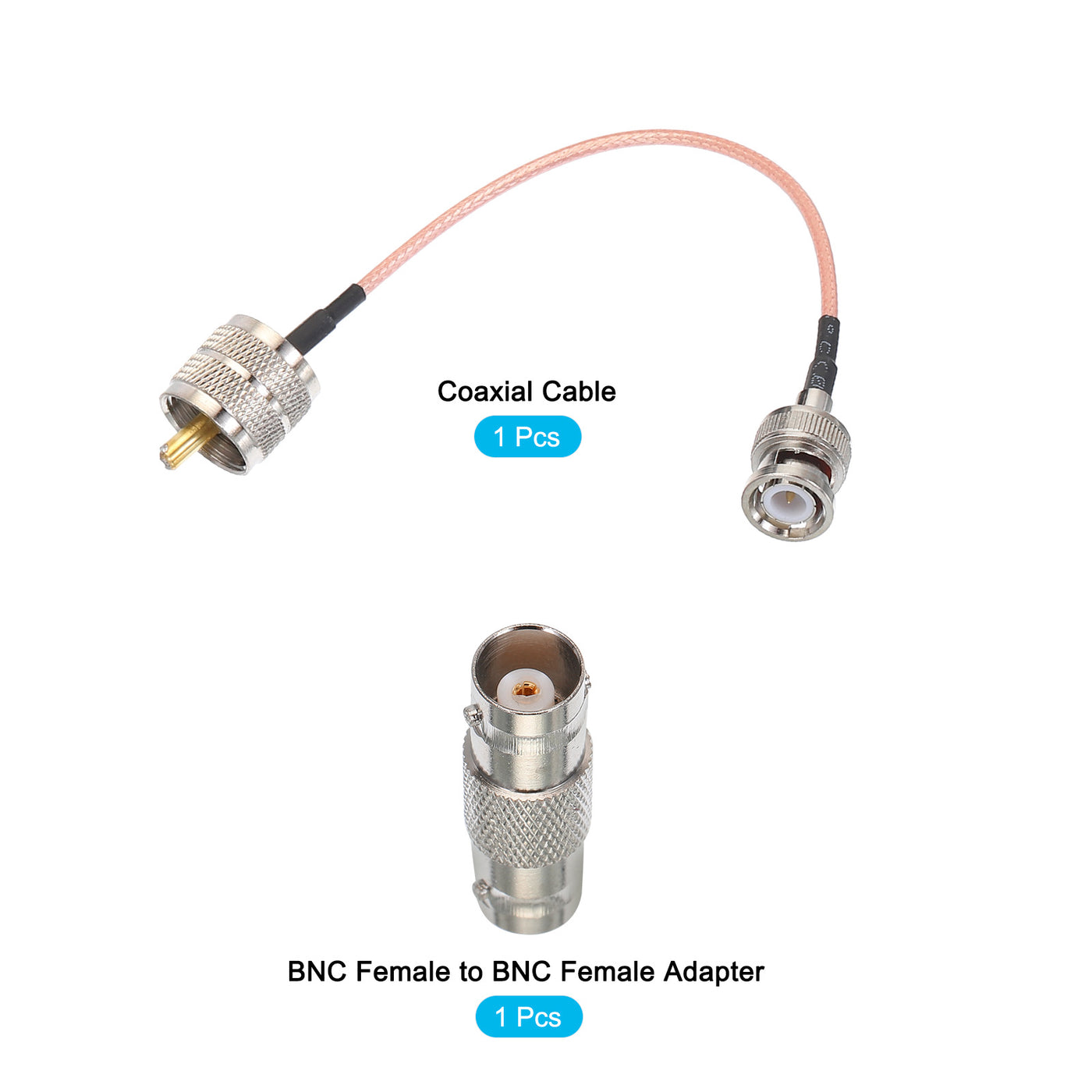 Harfington RG316 Coaxial Cables BNC Male to UHF Male with Adapter Low Loss RF Coaxial Cable