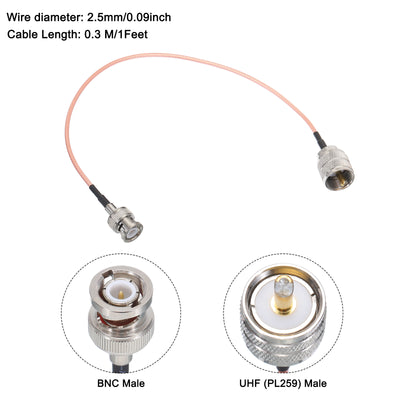 Harfington RG316 Coaxial Cables BNC Male to UHF Male with Adapter Low Loss RF Coaxial Cable