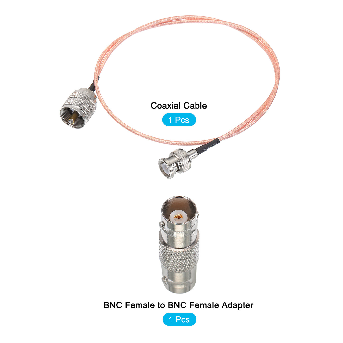 Harfington RG316 Coaxial Cables BNC Male to UHF Male with Adapter Low Loss RF Coaxial Cable