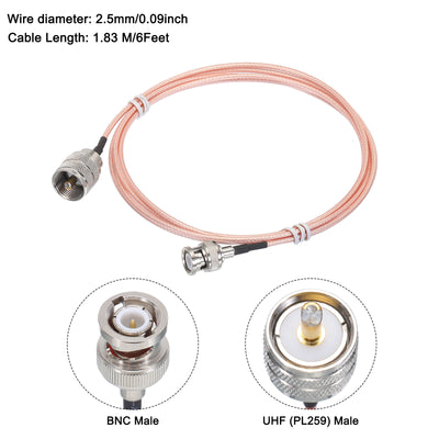 Harfington RG316 Coaxial Cables BNC Male to UHF Male with Adapter Low Loss RF Coaxial Cable