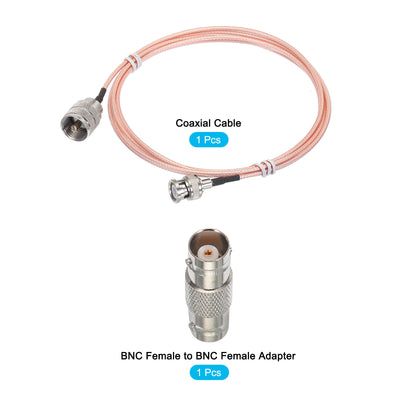 Harfington RG316 Coaxial Cables BNC Male to UHF Male with Adapter Low Loss RF Coaxial Cable