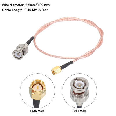 Harfington RG316 Coaxial Cables SMA Male to BNC Male with Adapter Low Loss RF Coaxial Cable