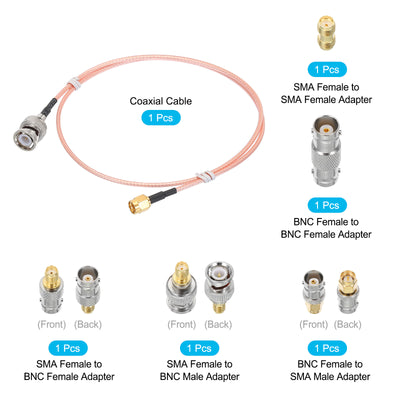 Harfington RG316 Coaxial Cables SMA Male to BNC Male with Adapter Low Loss RF Coaxial Cable