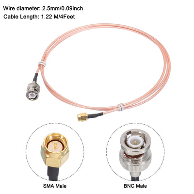 Harfington RG316 Coaxial Cables SMA Male to BNC Male with Adapter Low Loss RF Coaxial Cable