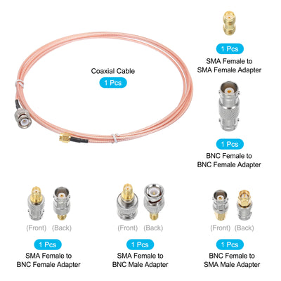 Harfington RG316 Coaxial Cables SMA Male to BNC Male with Adapter Low Loss RF Coaxial Cable