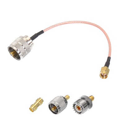 Harfington RG316 Coaxial Cables SMA Male to UHF Male with Adapter Low Loss RF Coaxial Cable